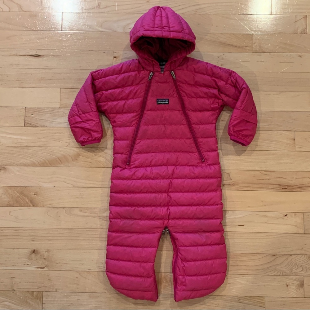 Patagonia baby girls 6 month hooded snowsuit down insulated puffer snow bunting